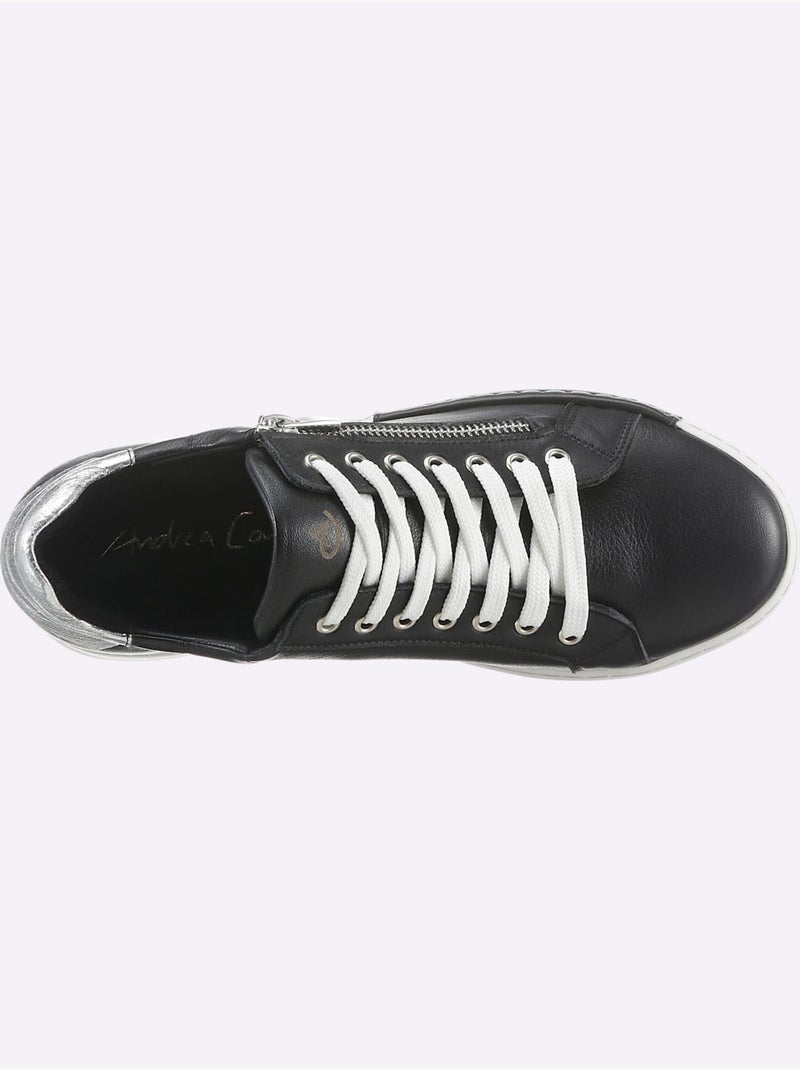 Baskets Cuir Nappa De Vache - Taille Standard - Helline Noir - Kiabi