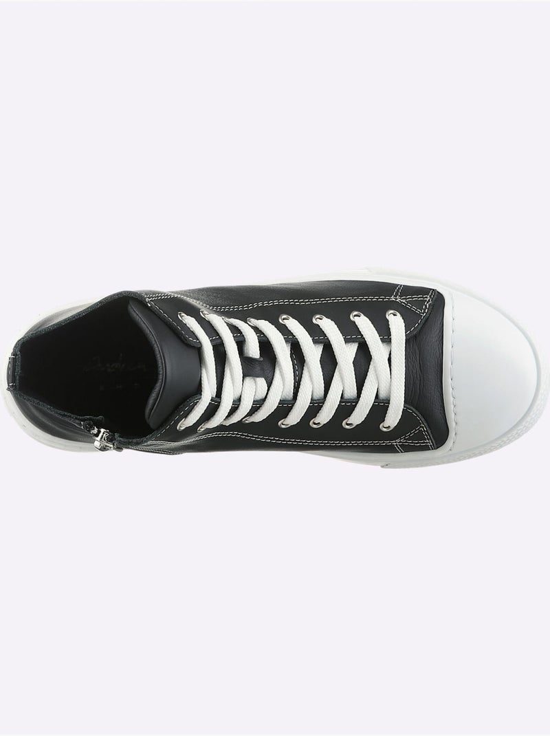 Baskets Cuir Nappa De Vache - Taille Standard - Helline Noir - Kiabi