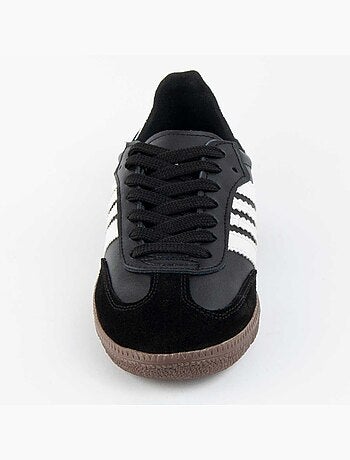 BASKETS CUIR NATUREL NOIR