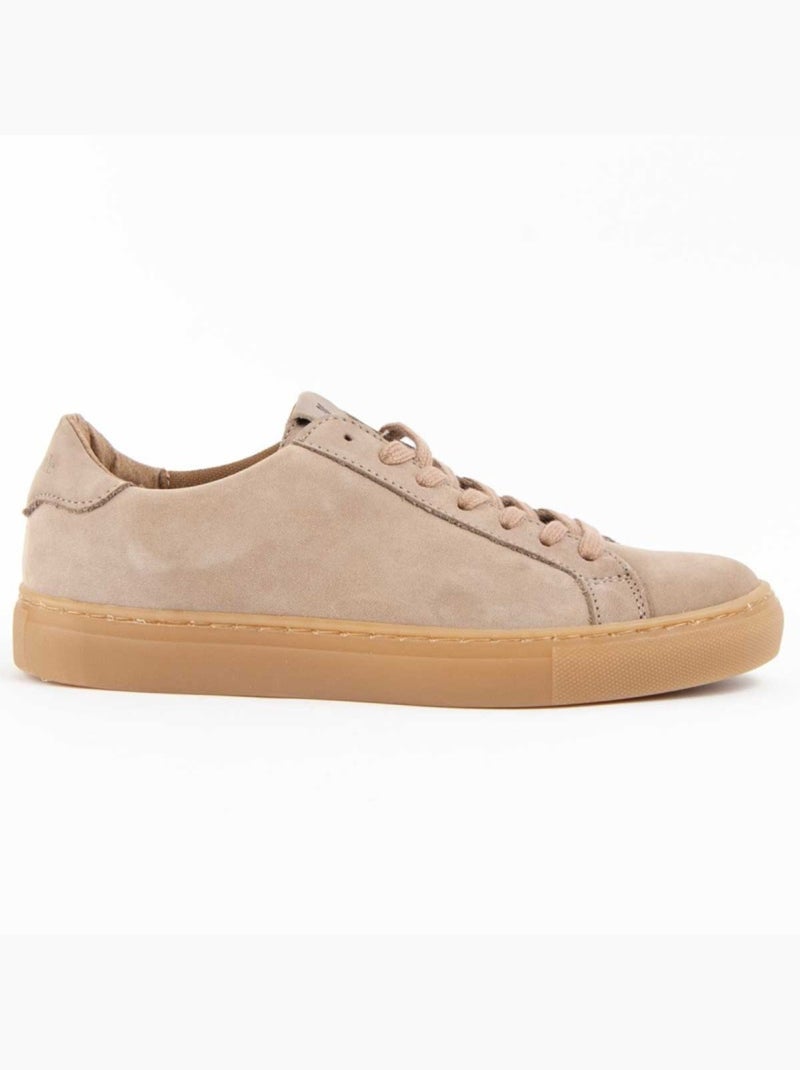 Baskets Cuir Naturel Purapiel Beige - Kiabi