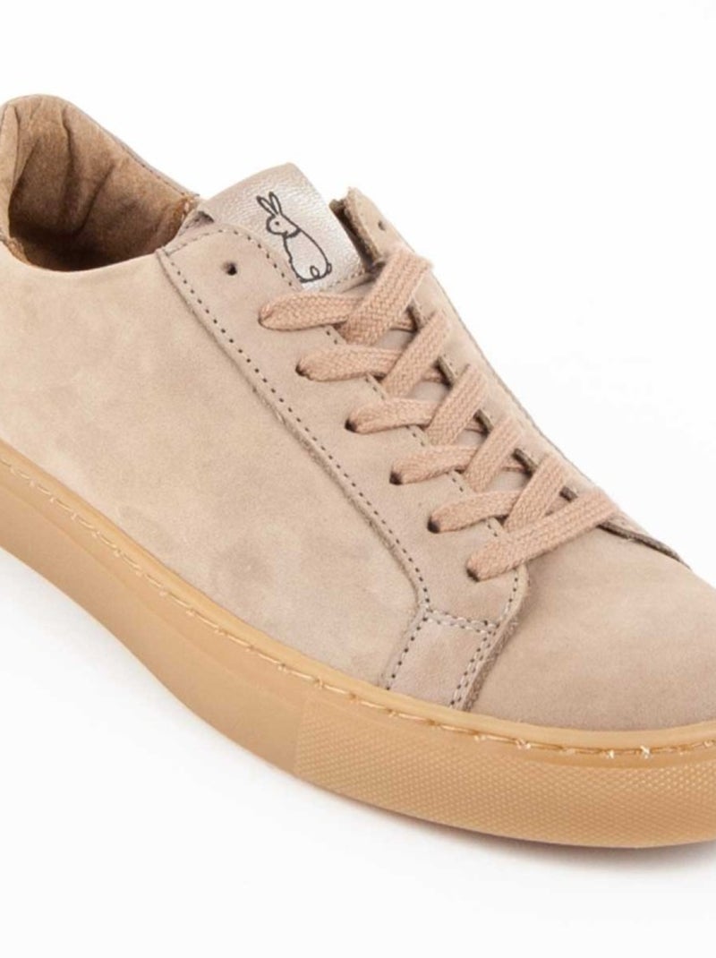 Baskets Cuir Naturel Purapiel Beige - Kiabi