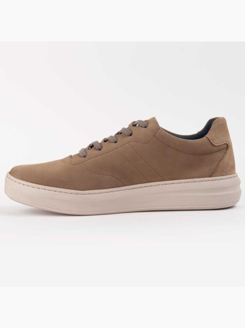 Baskets Cuir Naturel Purapiel Beige - Kiabi