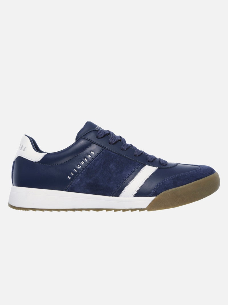 Baskets cuir suede 'SKECHERS' 'ZINGER - SCOBIE' Bleu - Kiabi