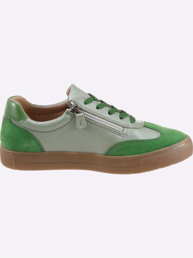 Baskets Cuir Vachette - Taille Standard - Helline Vert - Kiabi
