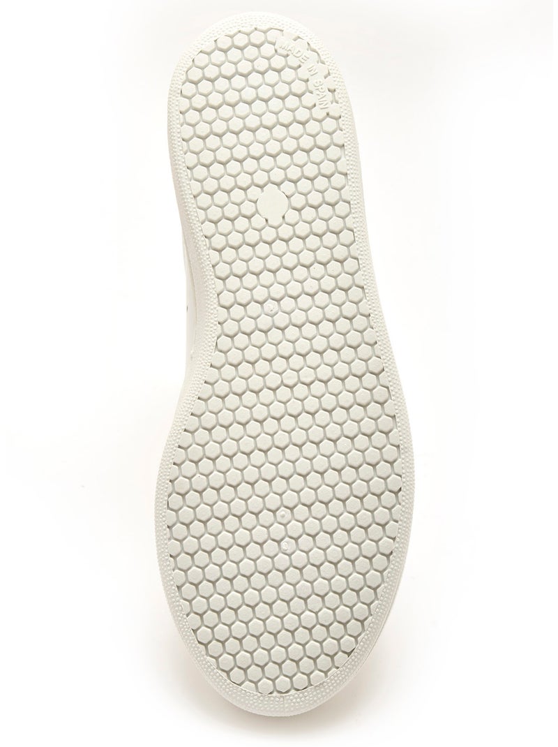 Baskets cuir zippées et lacées - PEDICONFORT Blanc Doré - Kiabi