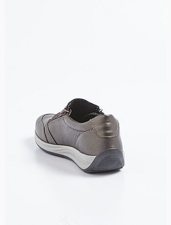 Baskets cuir zippées largeur confort - afibel