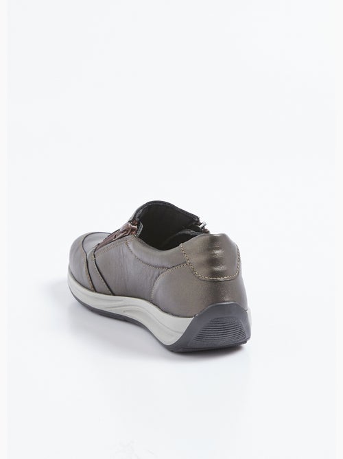 Baskets cuir zippées largeur confort - afibel - Kiabi Baskets cuir zippées largeur confort - afibel - Kiabi