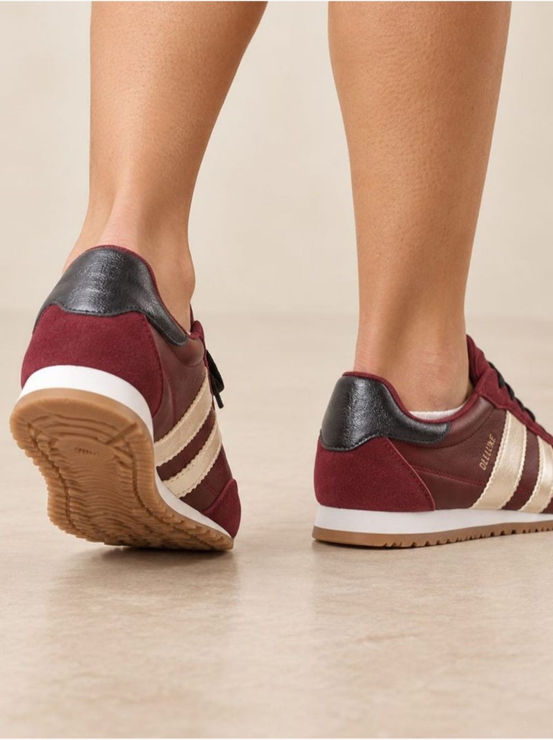 Baskets dancourt femme style rétro 'deeluxe' Bordeaux - Kiabi