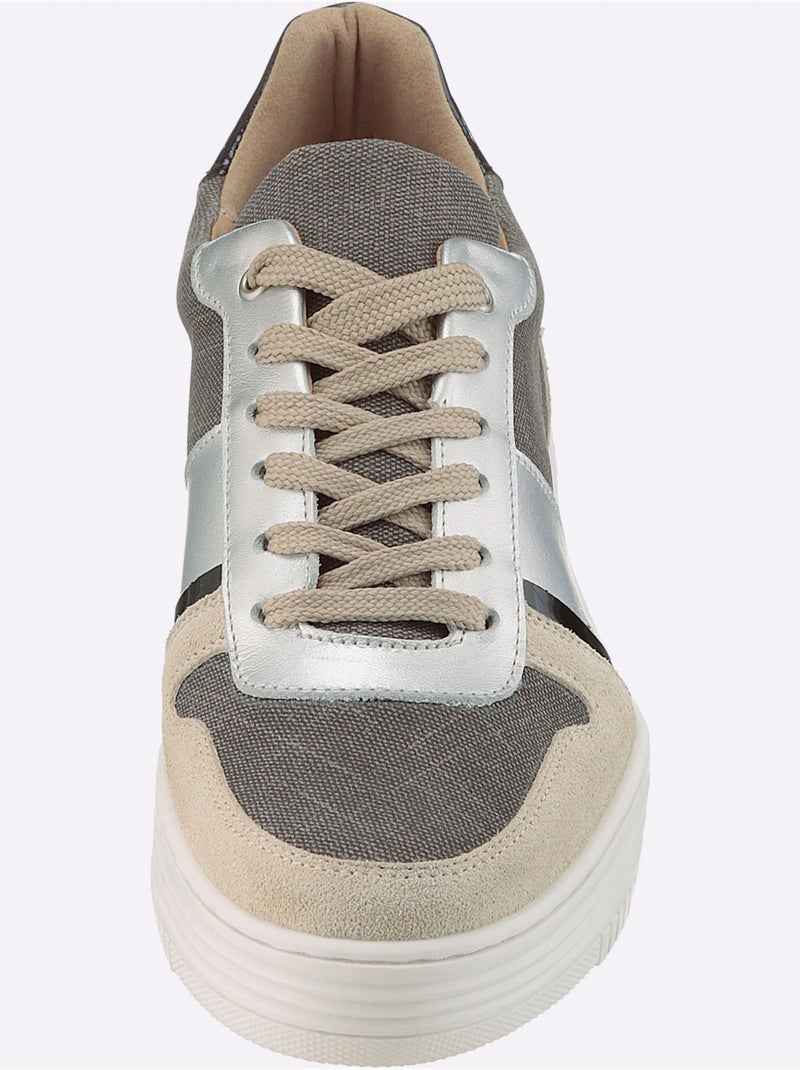 Baskets De Fabrication Portugaise - Taille Standard - Helline Gris Beige - Kiabi