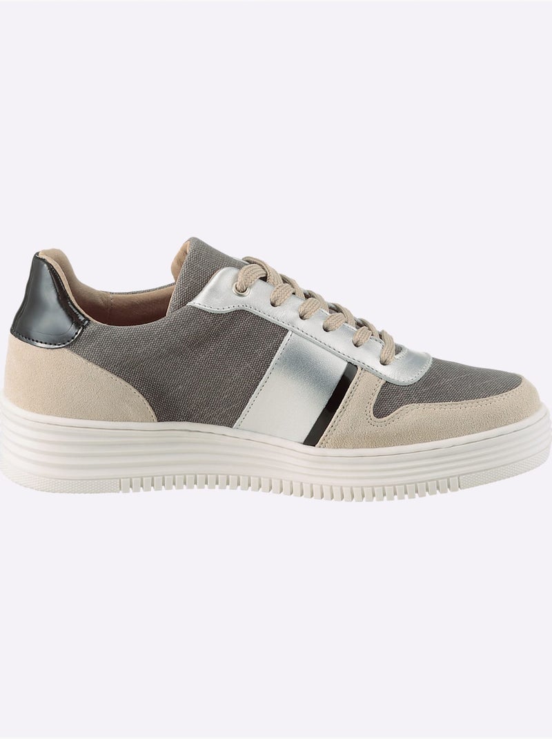 Baskets De Fabrication Portugaise - Taille Standard - Helline Gris Beige - Kiabi