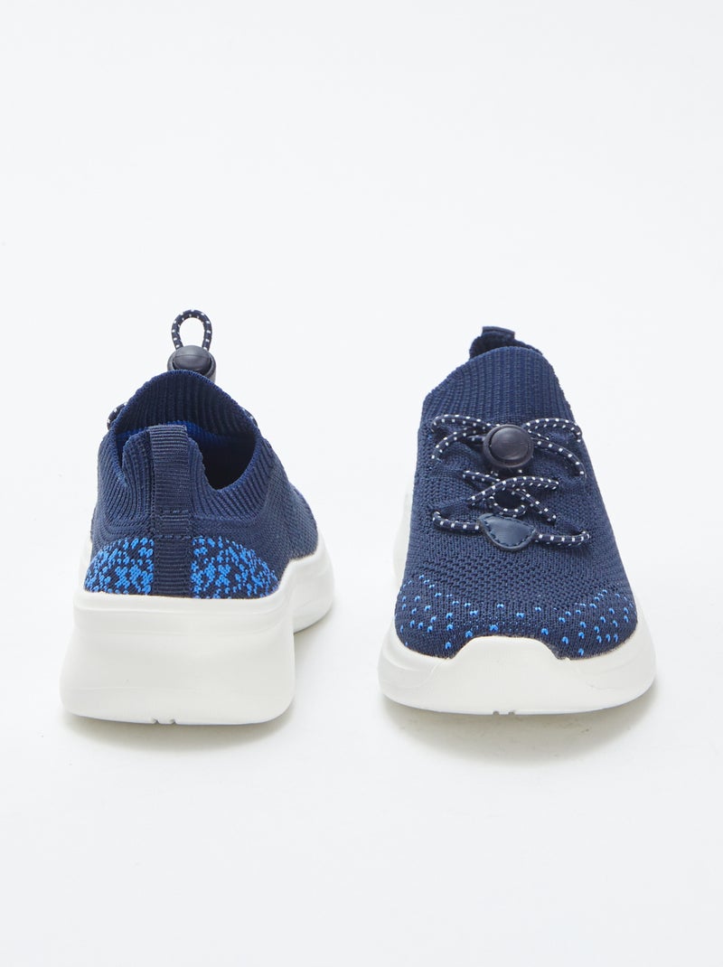 Baskets de running avec lacets élastiqués BLEU - Kiabi