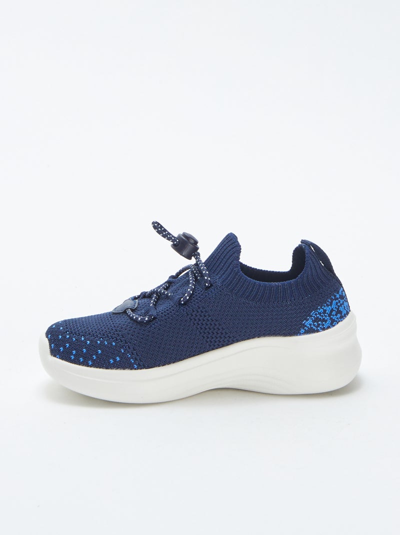 Baskets de running avec lacets élastiqués BLEU - Kiabi