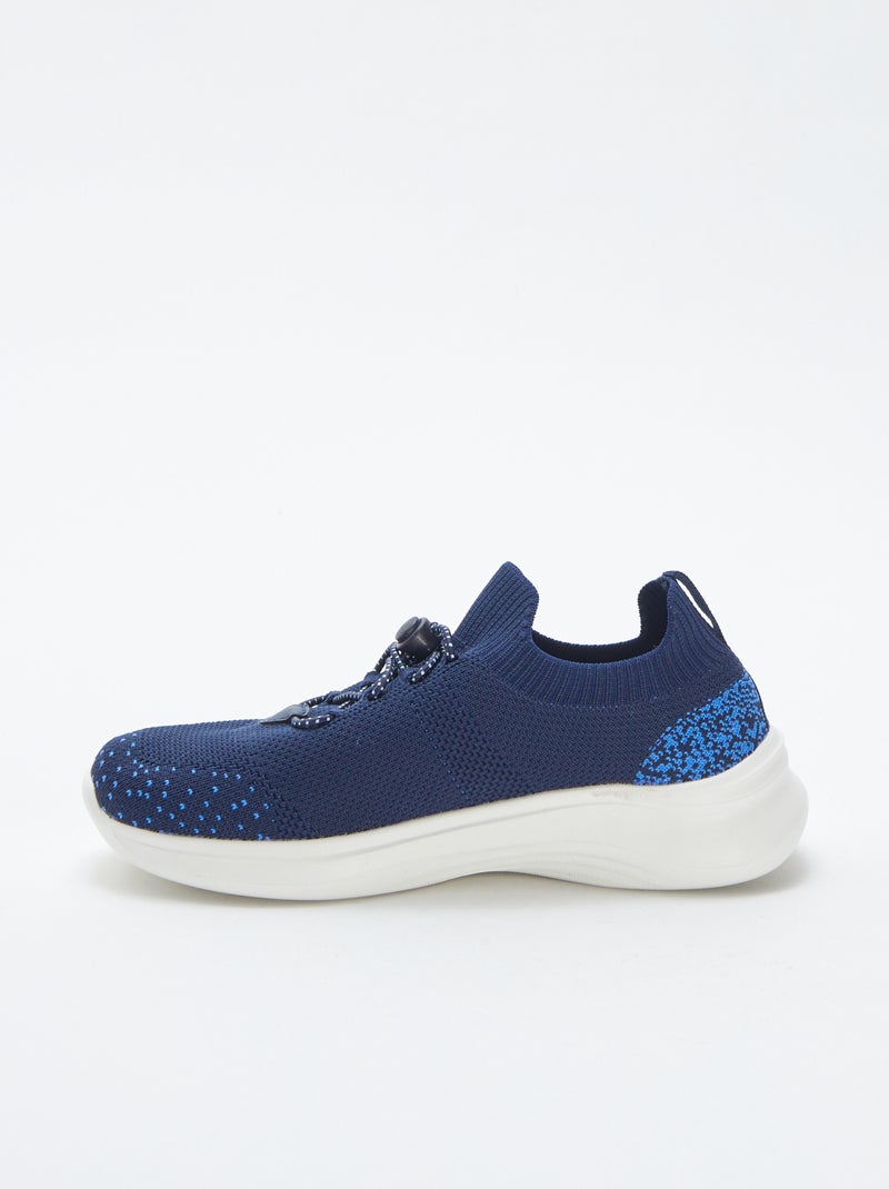 Baskets de running avec lacets élastiques BLEU - Kiabi