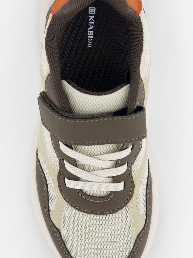 Baskets de running en textile Marron - Kiabi