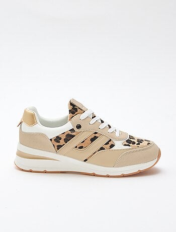 Baskets de running imprimé 'léopard