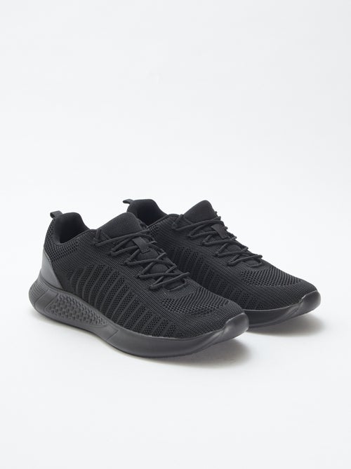 Baskets de running unies à lacets - Kiabi