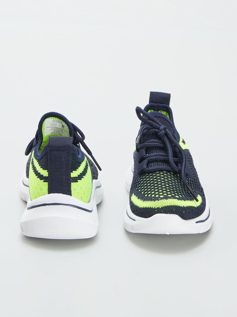 Baskets de sport en mesh bicolore Bleu - Kiabi