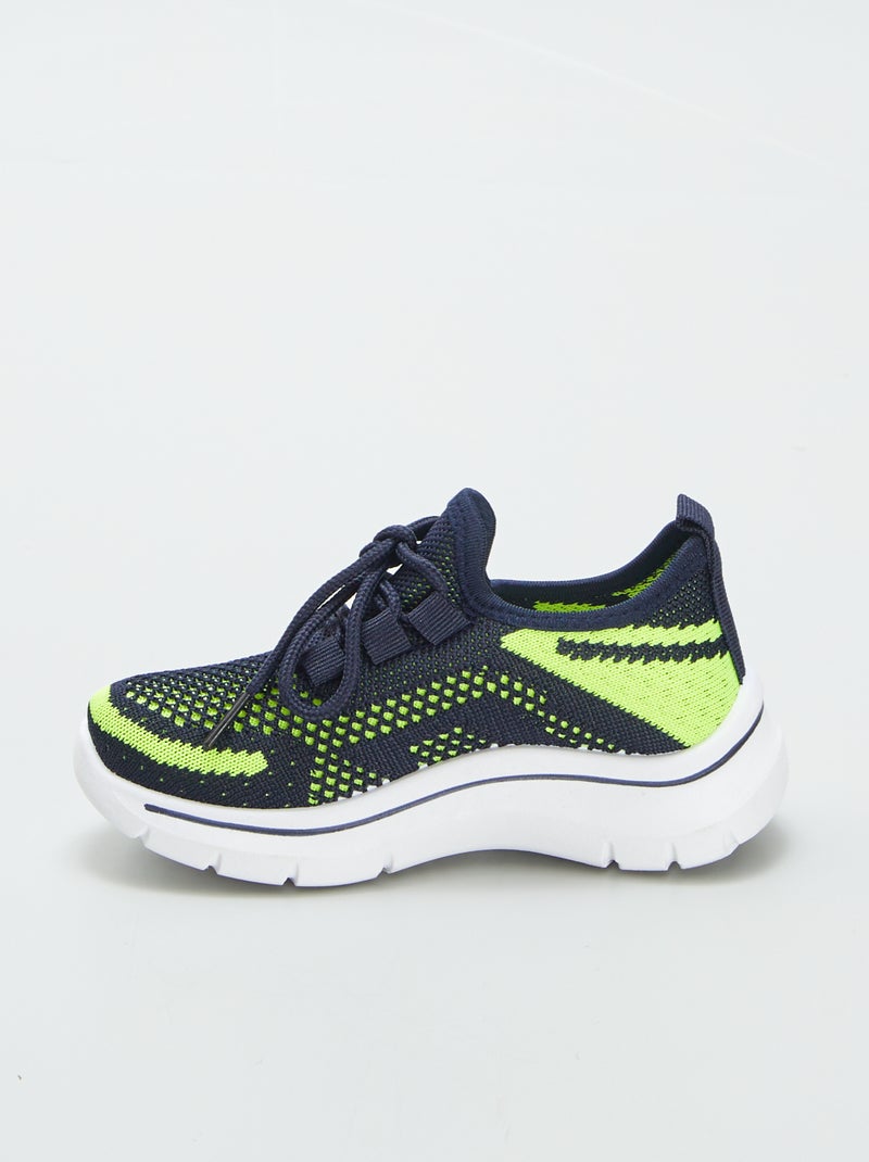 Baskets de sport en mesh bicolore Bleu - Kiabi