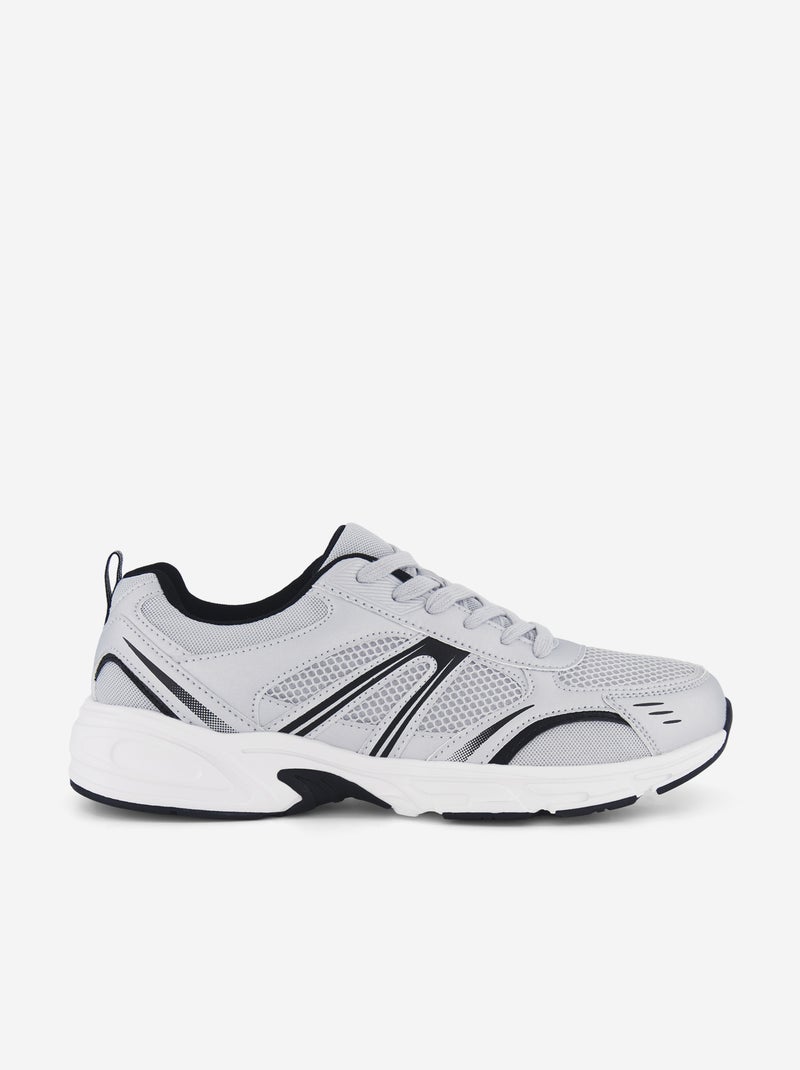 Baskets de sport en mesh Gris - Kiabi