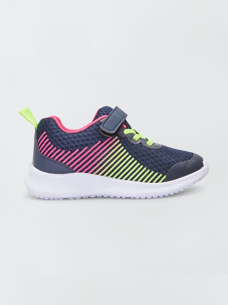 Baskets de sport en mesh multicolore Bleu marine - Kiabi