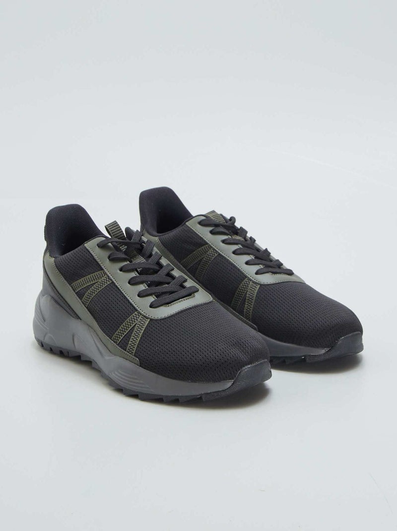 Baskets de sport Noir/kaki - Kiabi