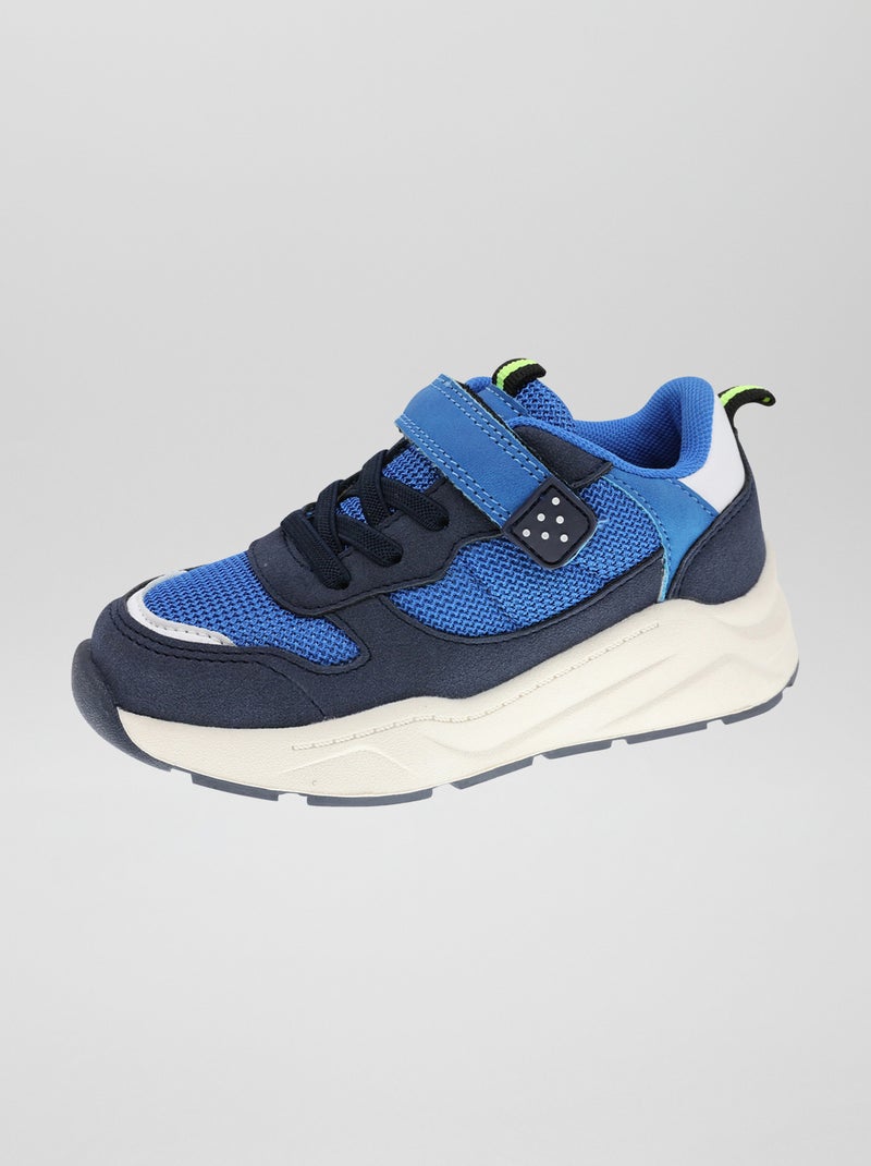 Baskets de sport tricolore Bleu - Kiabi