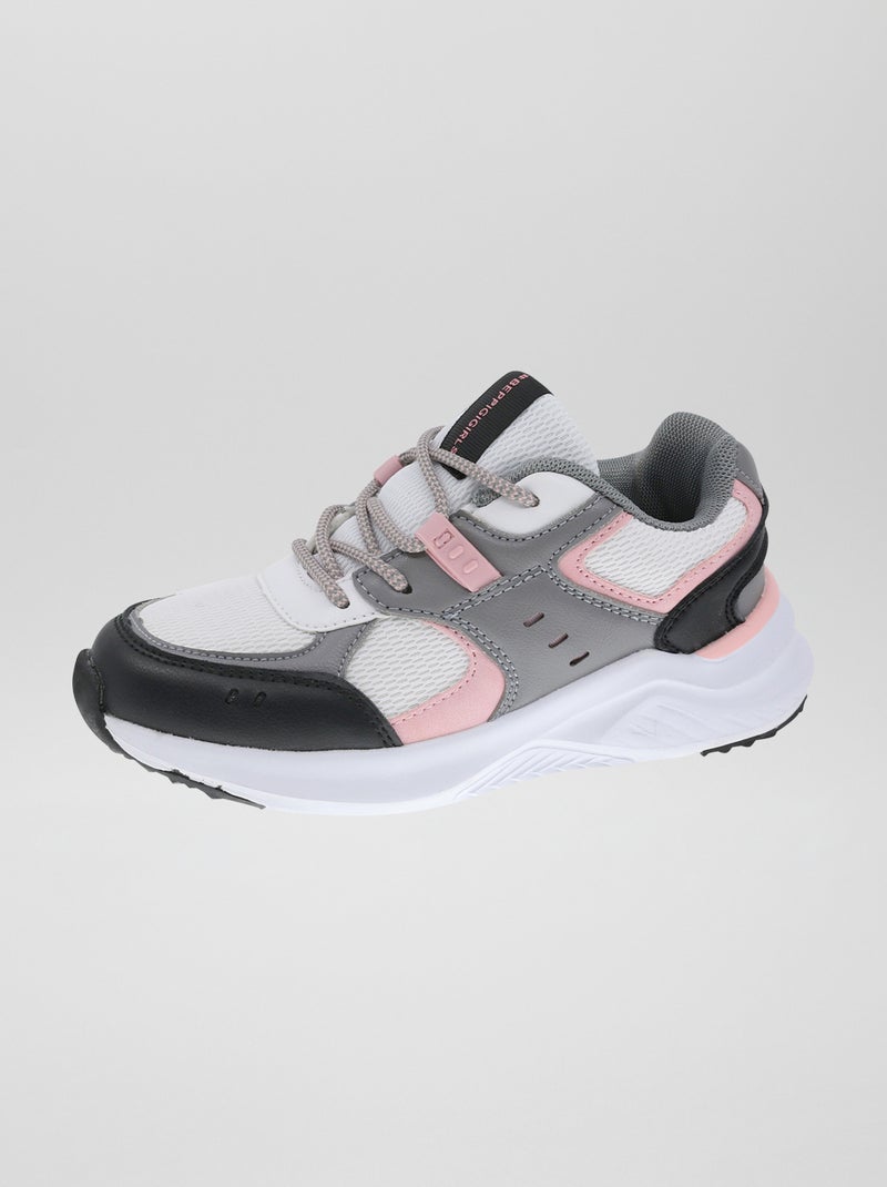 Baskets de sport tricolore Gris - Kiabi