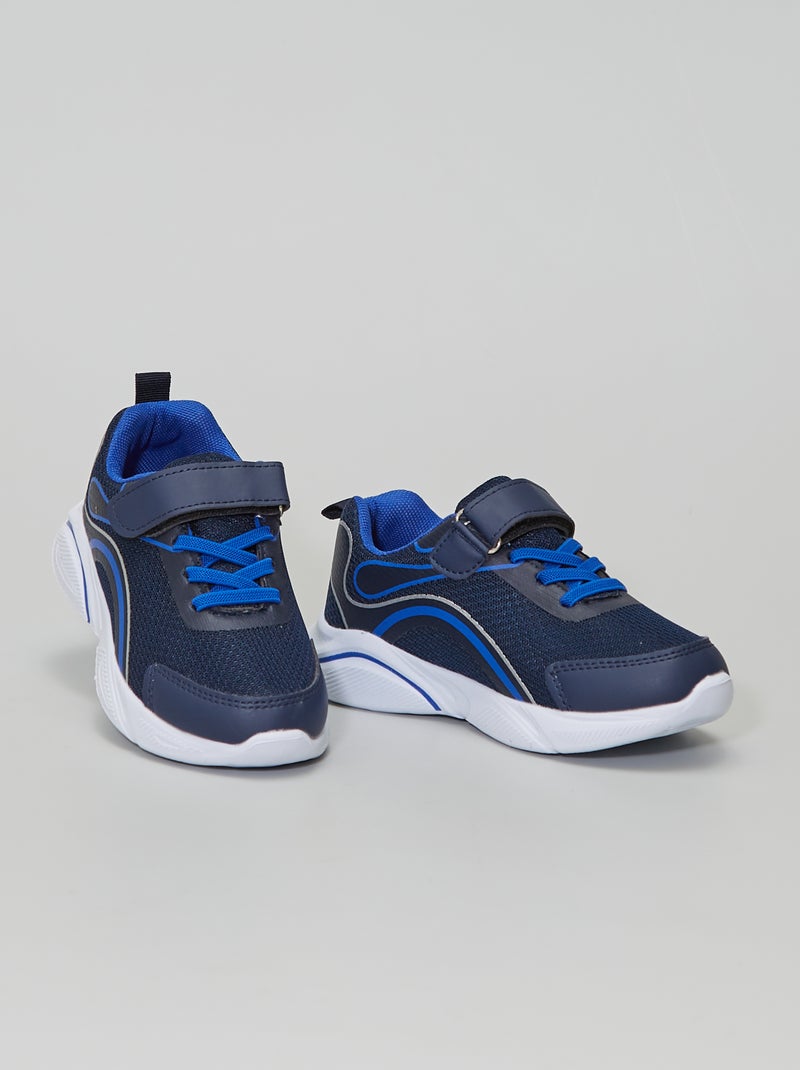 Baskets de sports à scratchs bleu - Kiabi