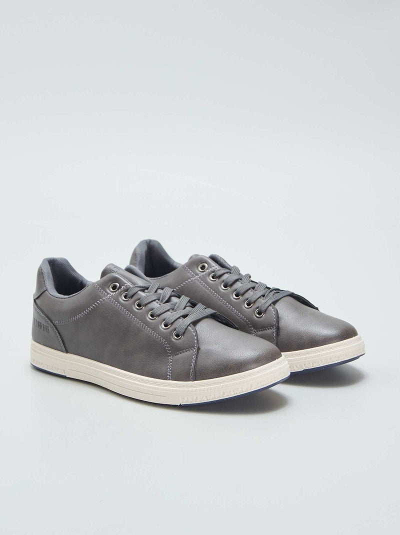 Baskets de ville en simili Gris - Kiabi
