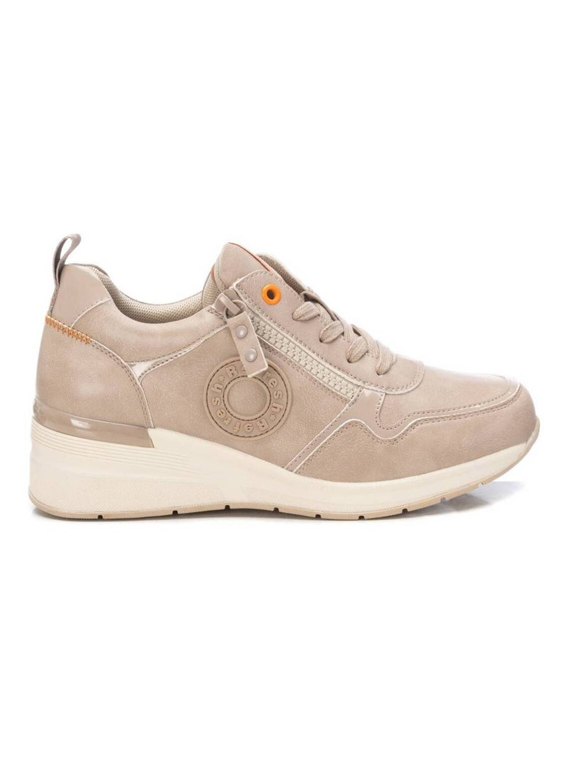 Baskets décontractée coin fermeture éclair Beige - Kiabi