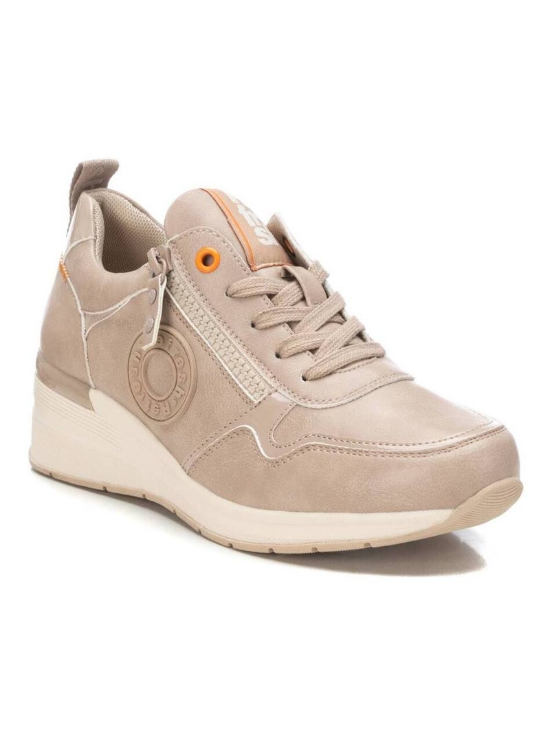 Baskets décontractée coin fermeture éclair Beige - Kiabi