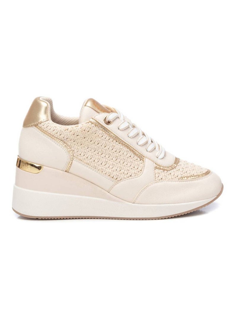 Baskets décontractée coin lacets Beige - Kiabi