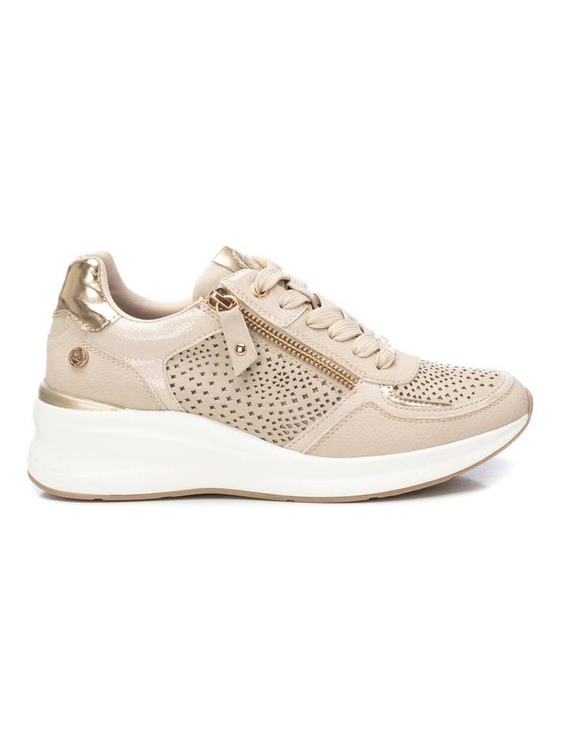 Baskets décontractée coin lacets Beige - Kiabi