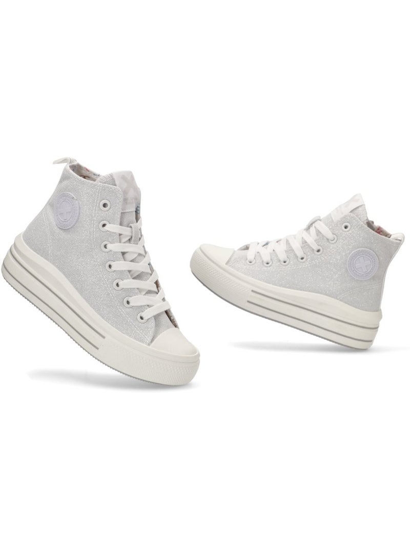 Baskets décontractée fermeture éclair Argent - Kiabi
