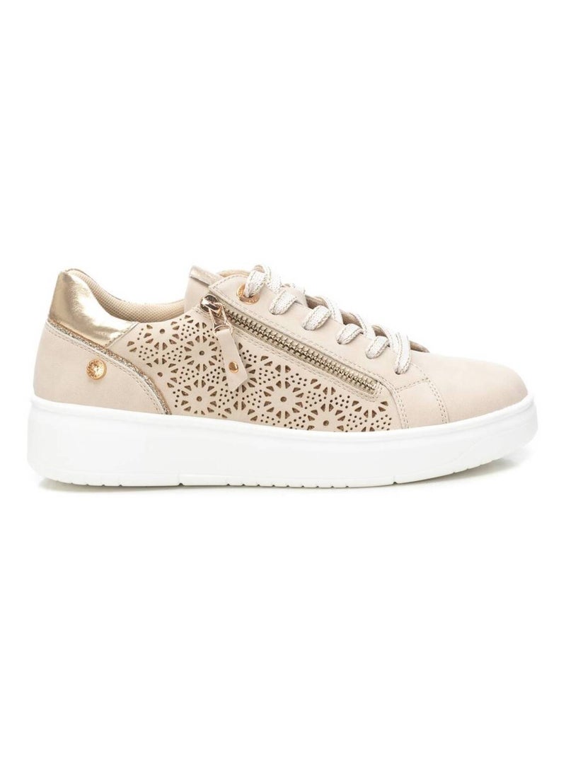 Baskets décontractée fermeture éclair Beige - Kiabi