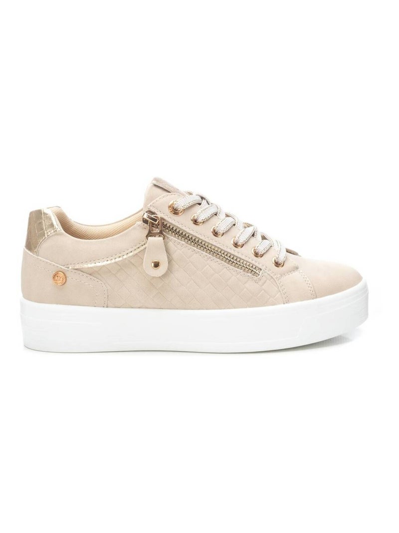 Baskets décontractée fermeture éclair Beige - Kiabi