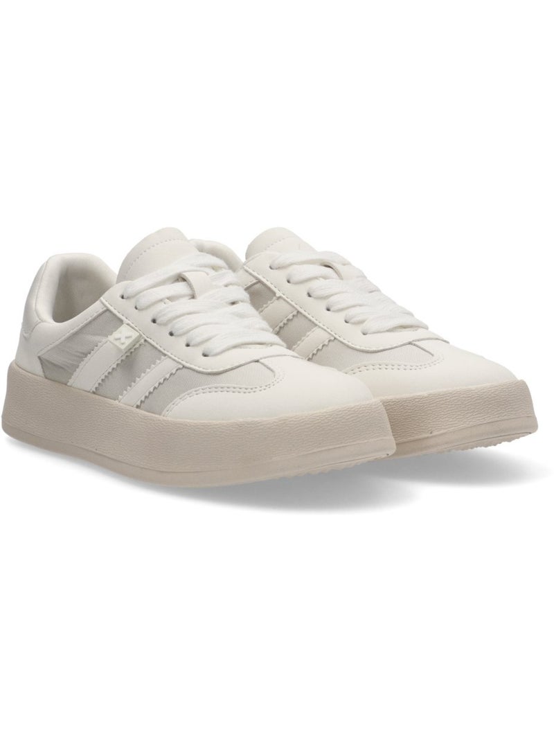 Baskets décontractée lacets Blanc - Kiabi