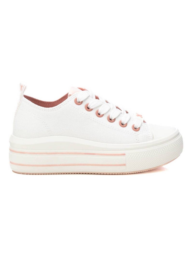 Baskets décontractée lacets Crème - Kiabi