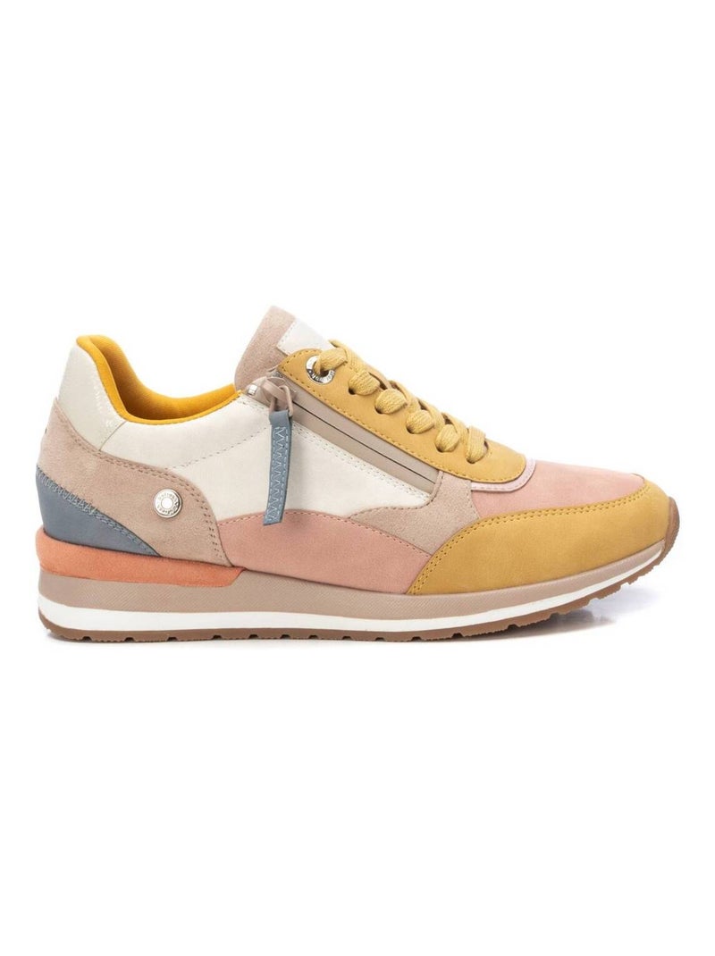 Baskets décontractée plaine fermeture éclair Beige - Kiabi