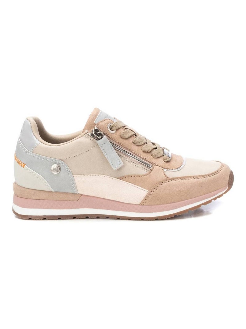 Baskets décontractée plaine fermeture éclair Beige - Kiabi
