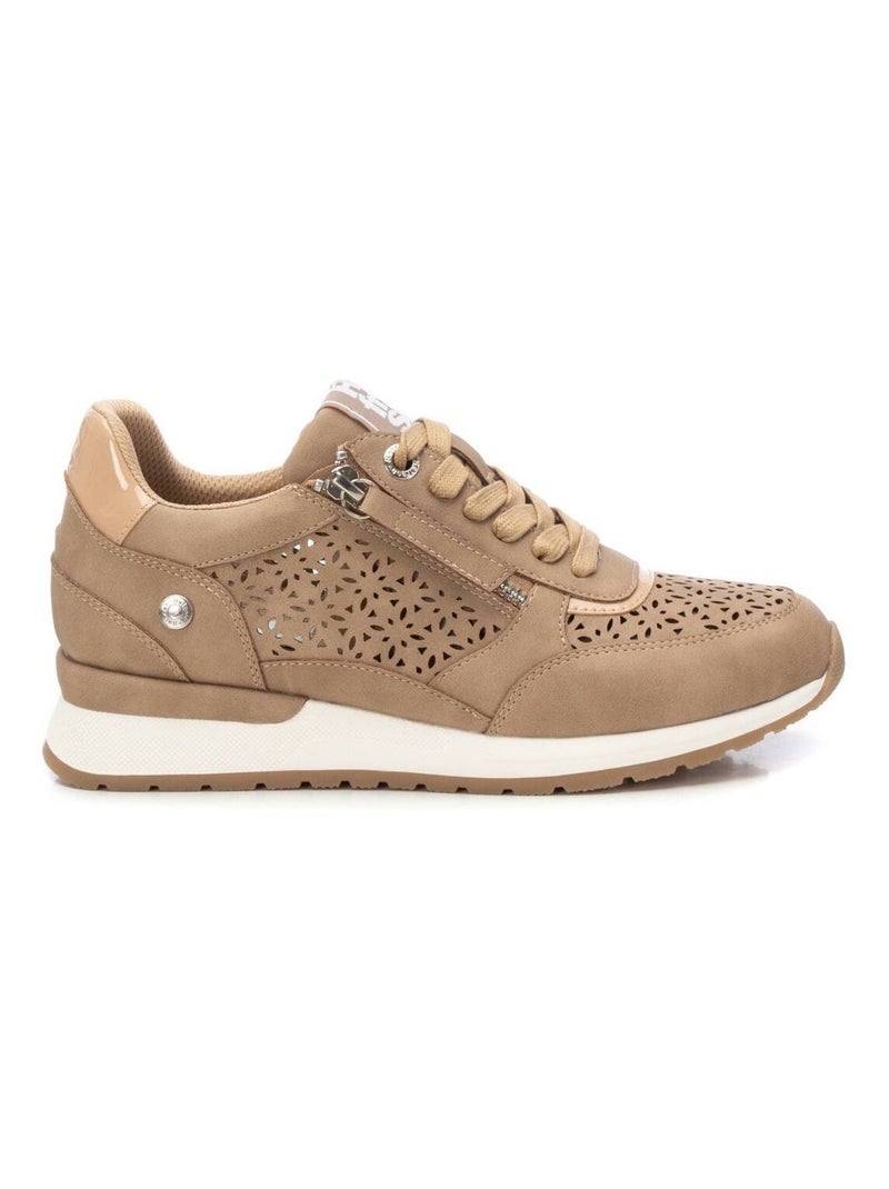 Baskets décontractée plaine fermeture éclair Beige - Kiabi