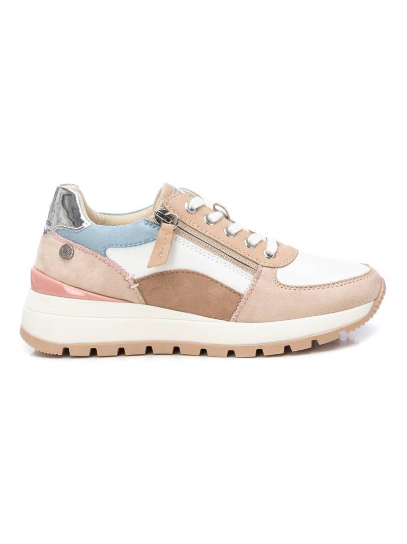 Baskets décontractée plaine fermeture éclair Beige - Kiabi