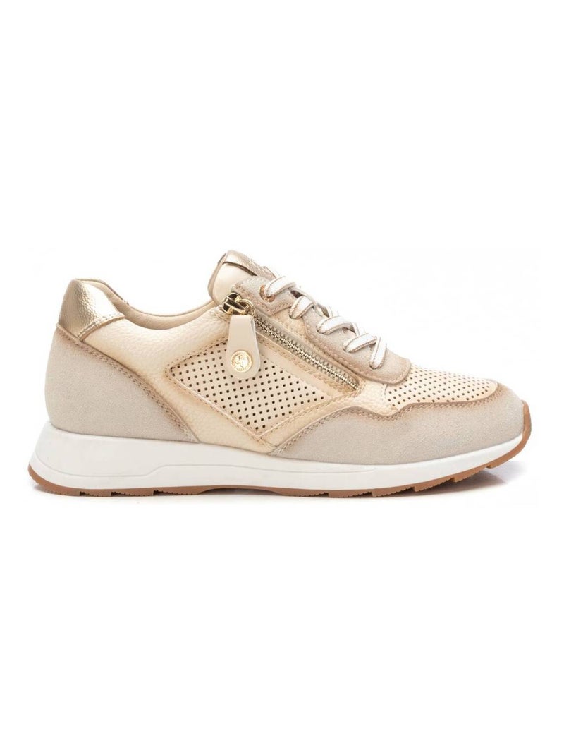 Baskets décontractée plaine fermeture éclair Beige - Kiabi