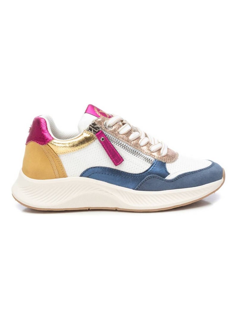 Baskets décontractée plaine fermeture éclair Bleu - Kiabi