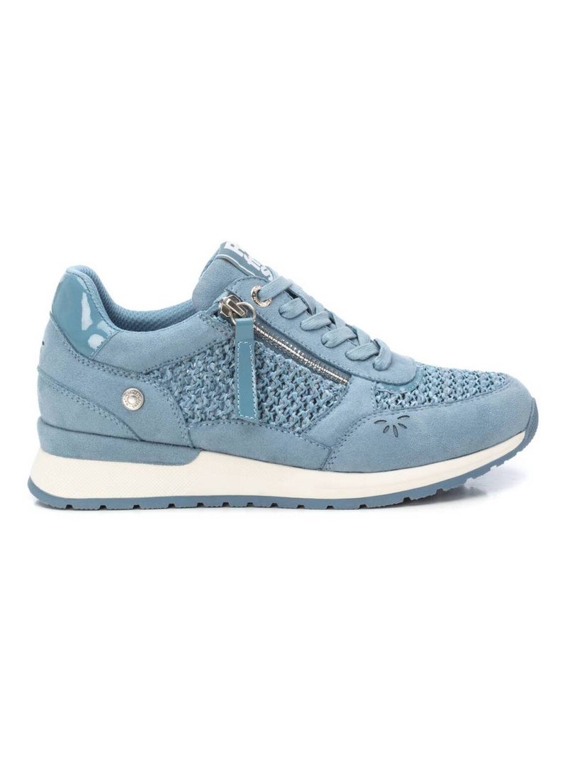 Baskets décontractée plaine fermeture éclair Bleu - Kiabi