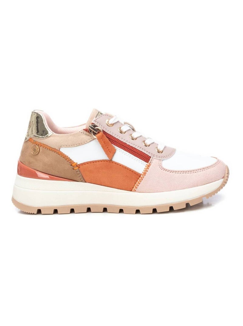 Baskets décontractée plaine fermeture éclair Crème - Kiabi
