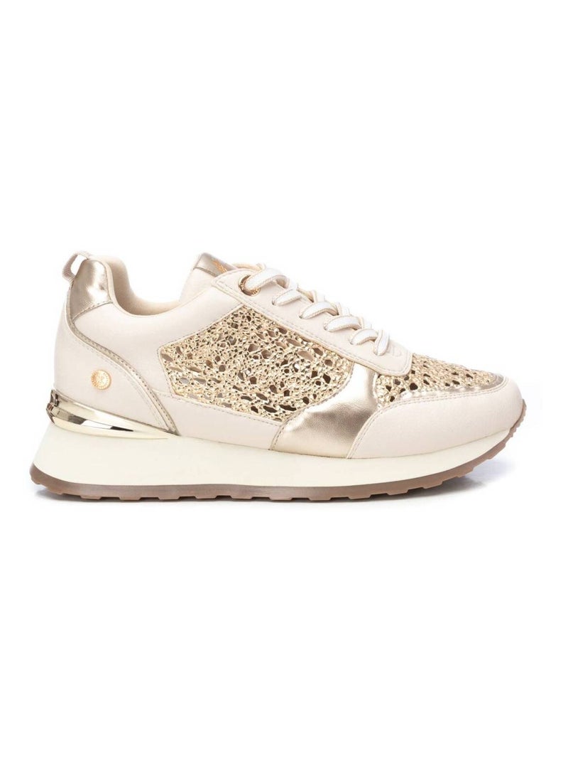 Baskets décontractée plaine lacets Beige - Kiabi