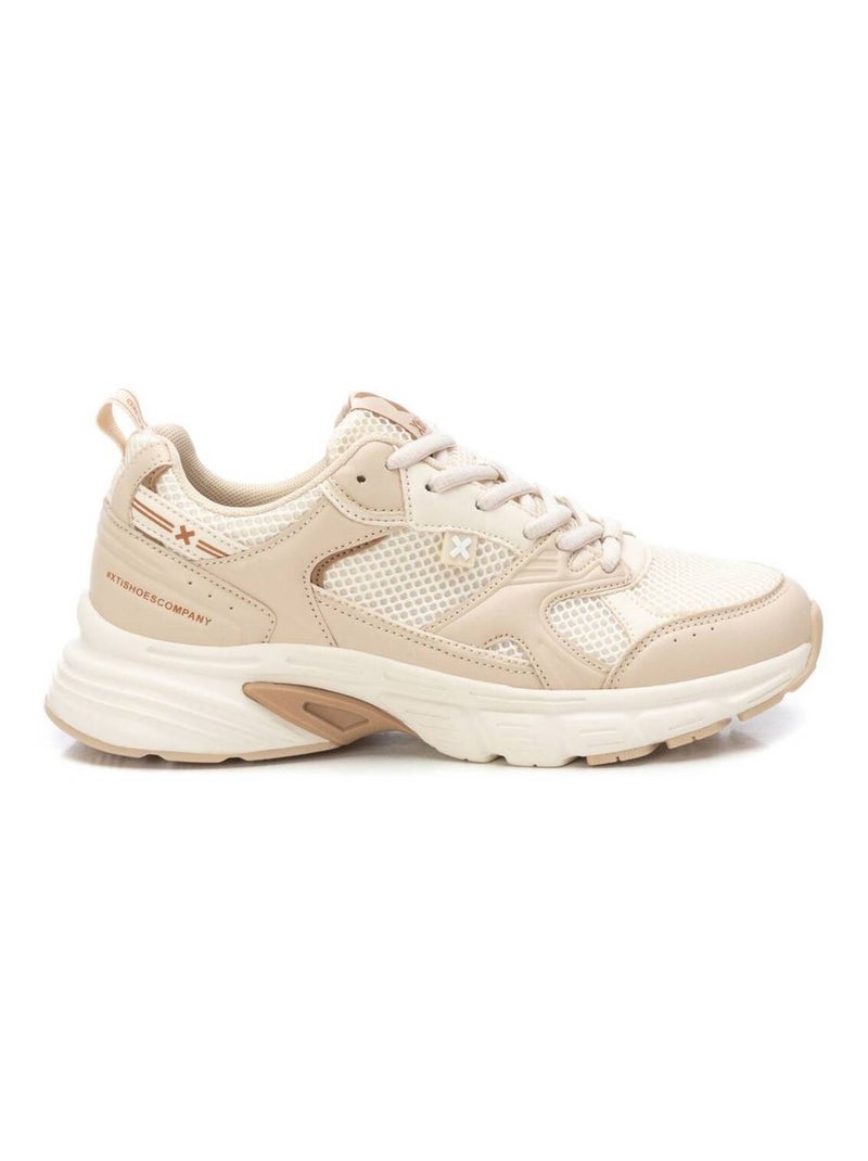 Baskets décontractée plaine lacets Beige - Kiabi