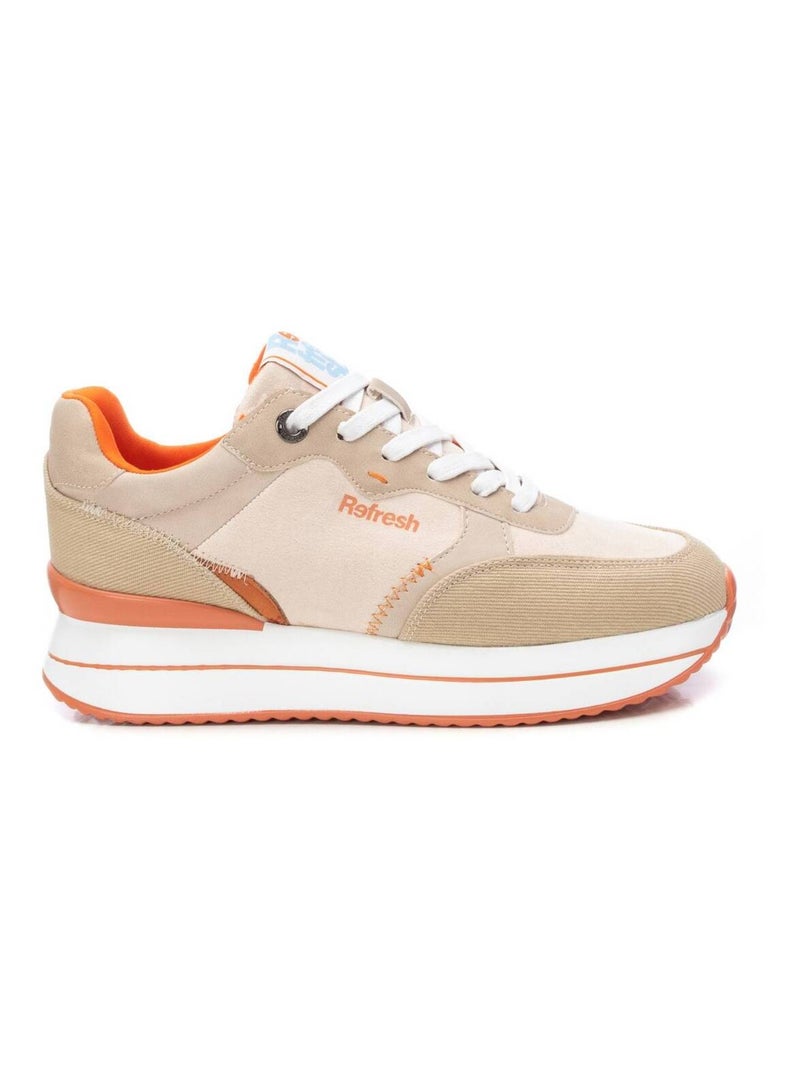 Baskets décontractée plaine lacets Beige - Kiabi