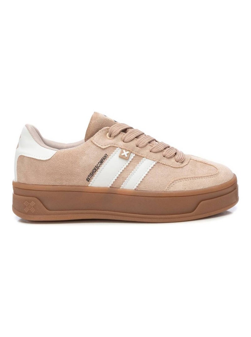 Baskets décontractée plaine lacets Beige - Kiabi